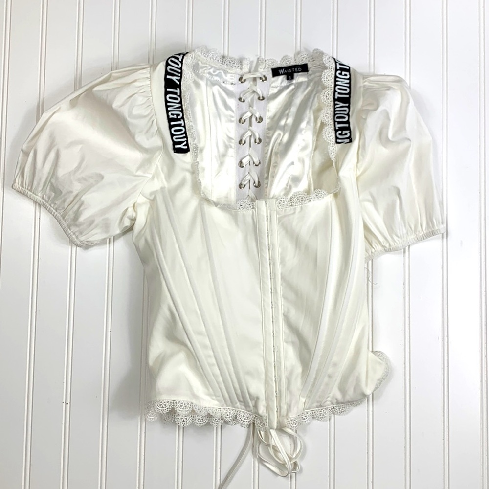 Waisted White corset. Size S